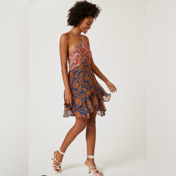 Anthropologie Dress / halter applique mini dress - Picture 2 of 5